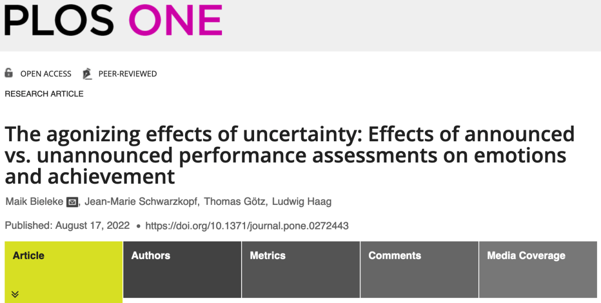 #Prüfungskultur | Wirkungen unangekündigter Leistungsnachweise
